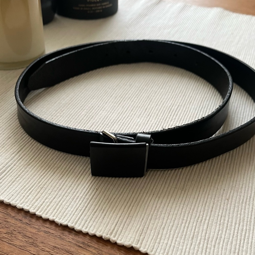 John Varvatos Black Leather Belt